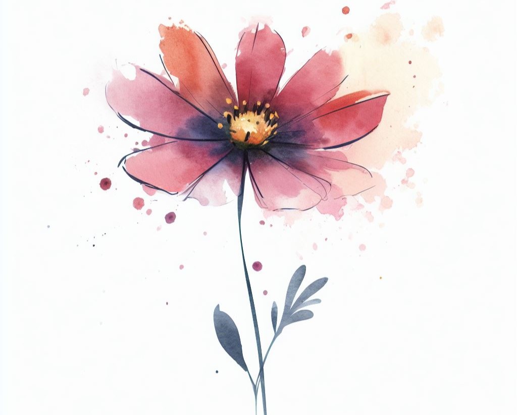 Minimalistic flower artwork