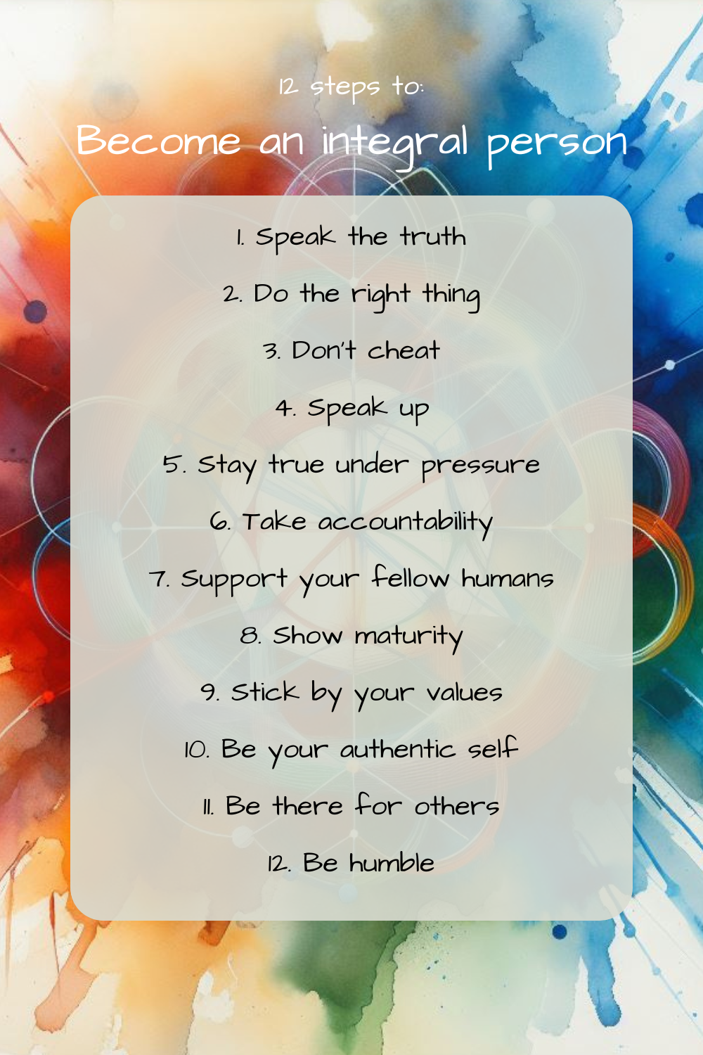 12 steps to become more integral pin