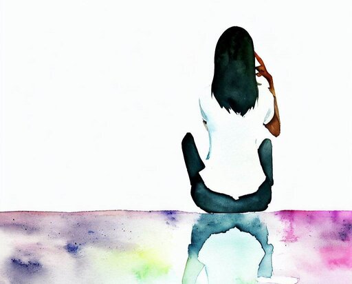 rsz 1woman sitting down and reflecting about her life water color